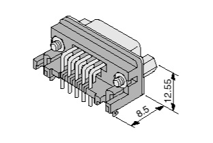 Schematic photo of Dsub Connector JH series